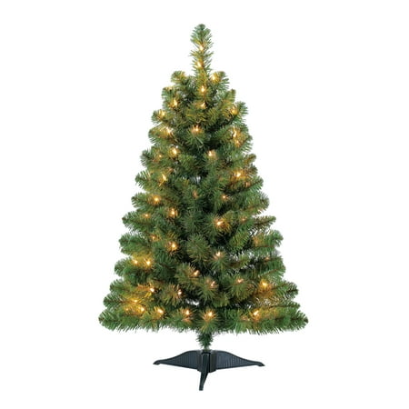 Holiday Time Pre-Lit 3' Winston Pine Artificial Christmas Tree, Clear