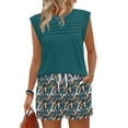 thumbnail image 5 of Two Piece Sets for Women Trendy Short Sets Beach Vacation Clothes Airport Travel Cruise Summer Outfits Blue L, 5 of 6