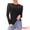 Black, variant on Women's Mesh Long Sleeve See Through Sheer Top M Black