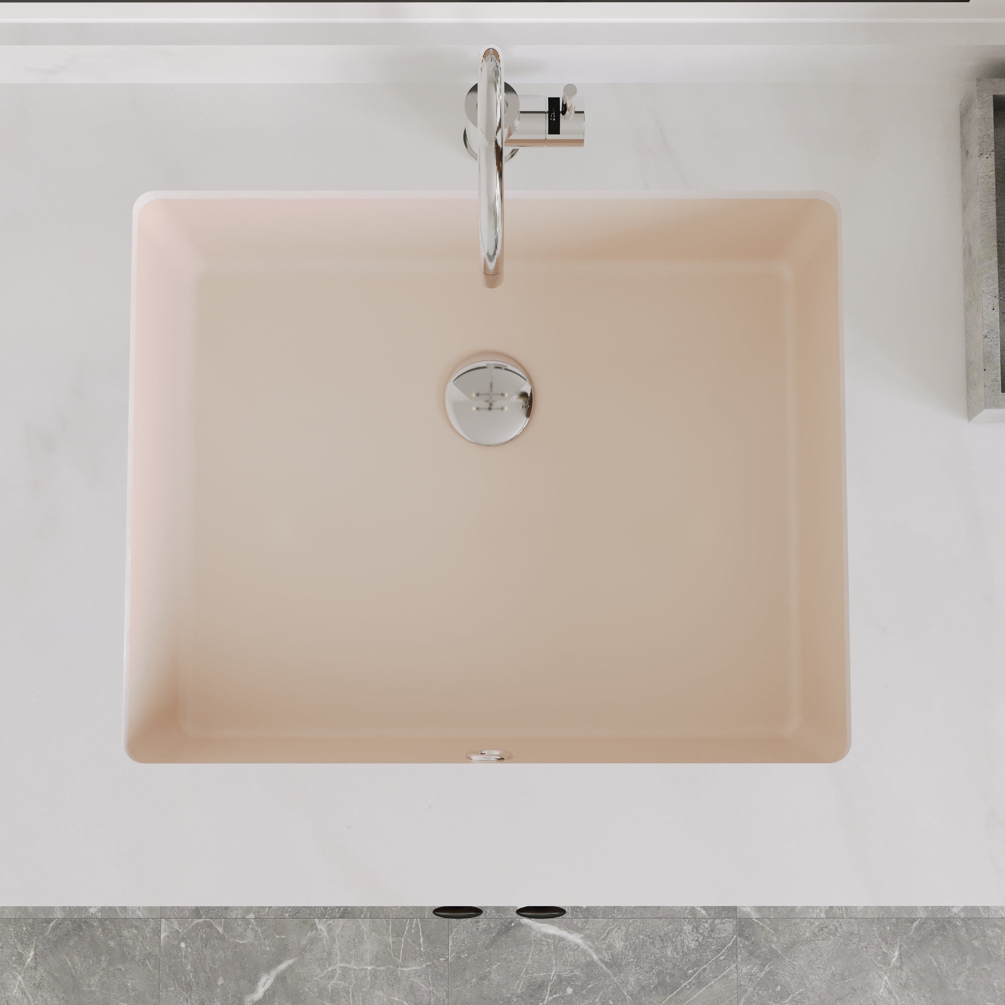 DV-1U201BN DeerValley Ursa 20" X 15.6" Rectangular Vitreous China Undermount Bathroom Sink with Overflow