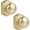Satin Brass, variant on Door Knobs Interior,Classic Decorative Antique Brass Dummy Door Knob, Durable Stylish Hardware for Indoor Use- 2 Pack