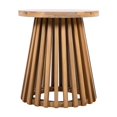 thumbnail image 4 of Llinc Store 17.7" Tall Outdoor Acacia Wood Patio Side Table, Farmhouse Design Round Coffee Table for Backyard, Lawn, Balcony, Light Teak Color, 4 of 7