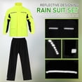 thumbnail image 3 of ETHZZLE 1Set Yellow Reflective Rain Jacket and Pants with Waterproof Shoe Covers for Motorcycle and Outdoor Safety, 3 of 8