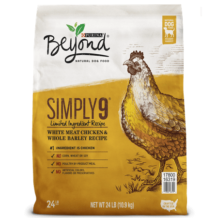 - Purina Beyond Limited Ingredient, Natural Dry Dog Food, Simply 9 White Meat Chicken & Barley Recipe - 24 lb. Bag