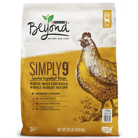 Purina Beyond Limited Ingredient, Natural Dry Dog Food, Simply 9 White Meat Chicken & Barley Recipe - 24 lb. (Best Meat Based Dog Food)