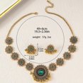 thumbnail image 4 of Bollywood Indian Jewelry Sets for Women Wedding Party Jewelry Flower Tassel Beaded Dangle Earring Oxidized Indian Choker Necklace Gold Plated Zirconia Jhumkas Chandelier Earrings Boho Jewelry, 4 of 12