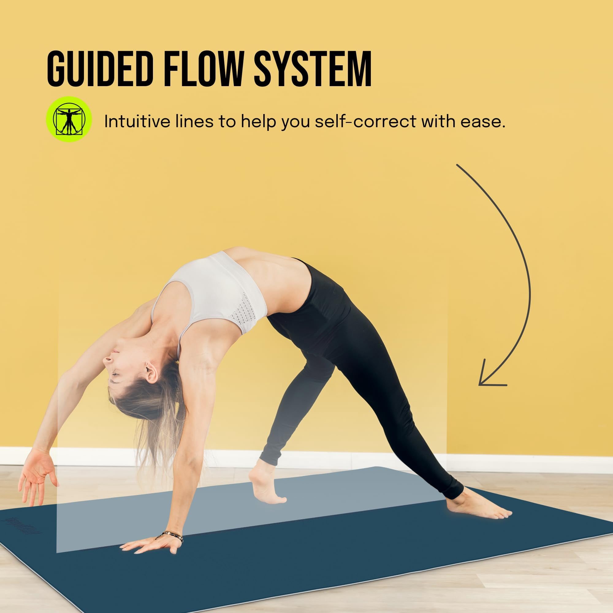 Gogokiwi Extra Wide Yoga Mat for Men Women (72"L x 36"W x 1/4" Thick) Non Slip Fitness & Exercise Mat with Alignment Marks for Yoga, Pilates, Floor Workouts