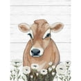 thumbnail image 3 of Baker, Sara 12x14 Black Modern Framed Museum Art Print Titled - Cow With Flowers, 3 of 5