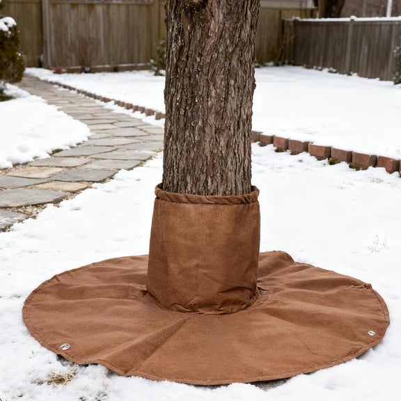 Detachable Palm Tree Root Protector,Reusable TreeRoot Guard,Winter TreeRoot Frost Covers with Ground Nails,3Layers Thermal Plant Cover Protector with Drawstring for Outdoor Cold Weather Plants Root