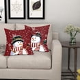 thumbnail image 2 of Red Winter Throw Pillow Covers 18x18 Inch Set of 2 Christmas Snowman Pillow Covers Snowflake Farmhouse Pillowscase Cotton Linen Square Cushion Cover for Sofa Couch Bedroom Living Room Home Decoration, 2 of 6