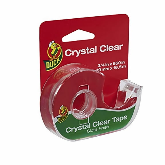 Duck® Brand Crystal Clear Tape with Dispenser Glossy (Pack of 8)