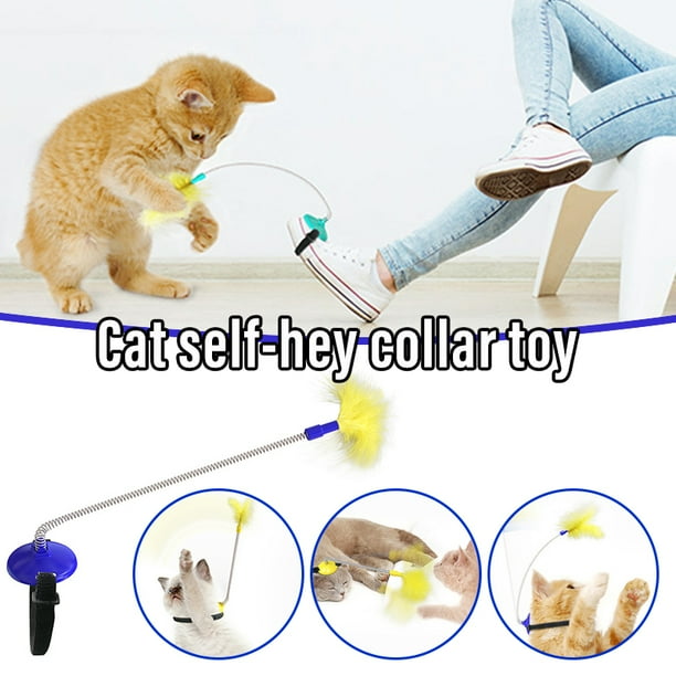IKemiter Cat Teaser Wand Cat Toys Artificial Feather Fun Exercise