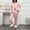 Pink, variant on Dolkfu Long Sleeve Pajama Sets for Women Ruffled Button Down Pajama Sets Stretch Collared Comfy Lounge Set for Women L