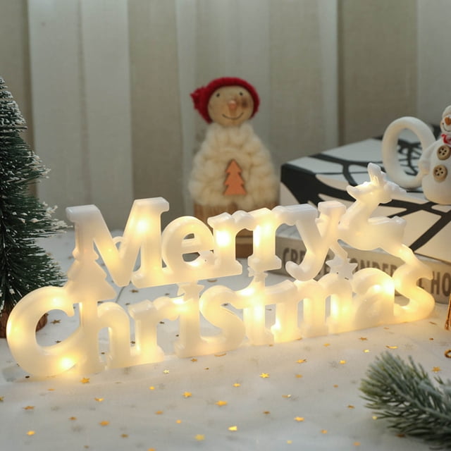 Xihbxyly Colgante para Árbol de Navidad, Diseño de Letras "Feliz Navidad", Luces Led para Un Ambiente Cálido, Decoración para Interiores y Exteriores, Celebración Navideña, Ahorro de Energía, Tamaño