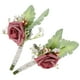 thumbnail image 4 of KAKOWELY 2 ramilletes de rosas para hombre, ramilletes de flores artificiales para boda, 4 of 5