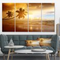 thumbnail image 1 of Beautiful Palms at the Caribbean Beach - Extra Large Seascape Art Canvas, 1 of 3