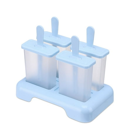 

Ameiqe 4/9 Cells Ice Cream Mold with Stick & Lid Reusable DIY Dessert Mould Ice Pop Maker for Home Kitchen Clear Color(Blue 4cells)