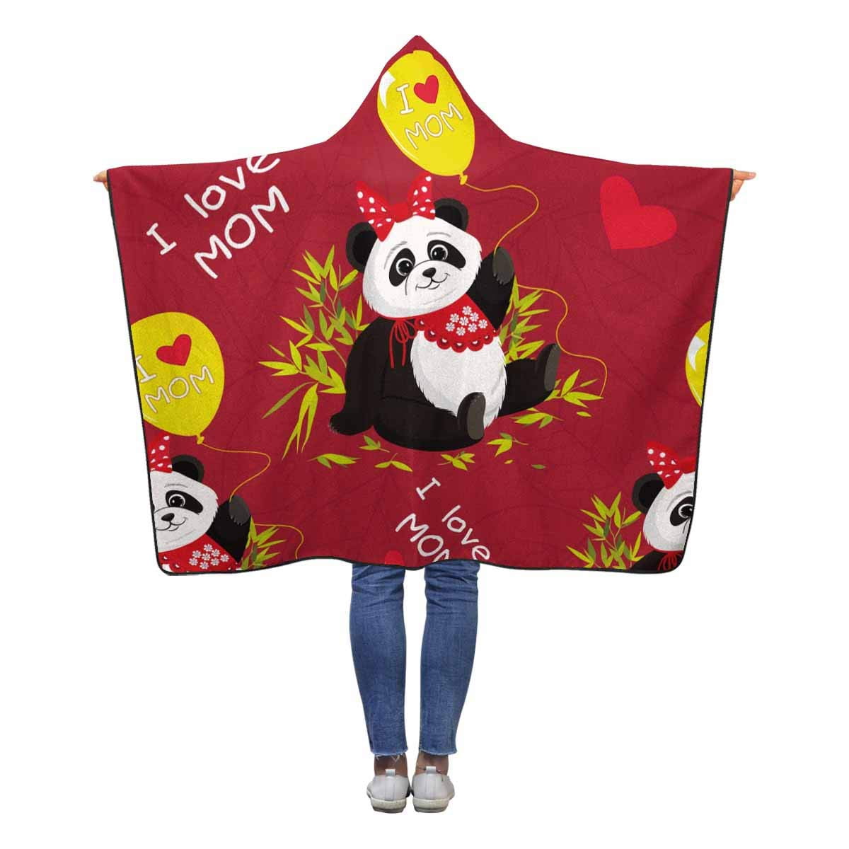 Hatiart Cute Panda Bamboo Wearable Hooded Blanket 50x60 Inches Kids Girls Boys Toddler Blankets With Hood