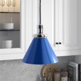 thumbnail image 2 of Henn&Hart 8" Blue/Polished Nickel Metal Pendant, 2 of 10