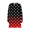 thumbnail image 4 of CLOISE Sweatshirt Women Polka Dots Oversized Sweatshirts Crew Neck Long Sleeve Hoodies Shirts Red Drop Shoulder Tops Fall Fashion Y2k Clothes M, 4 of 5