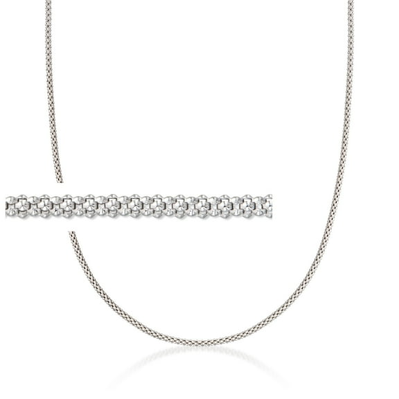 925 Sterling Silver 1.2mm Popcorn Chain Necklace, 16” to 24”, Women’s, Unisex