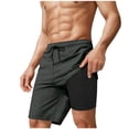 thumbnail image 2 of Mens 2 in 1 Swim Trunks Quick Dry Board Shorts with Compression Liner Athletic Gym Workout Shorts with Pockets, 2 of 6