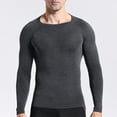 thumbnail image 3 of ZCFZJW Mens Athletic Long Sleeve Shirts Fall Winter Warm Midweight Thermal Running Shirt Crewneck Moisture Wicking Sport Baselayer Tops Black L, 3 of 9