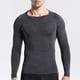 thumbnail image 1 of pstuiky camisas de manga larga para hombre, Camisa deportiva de manga larga raglán con cuello redondo, transpirable y elástica, de color liso, para hombre salir tops m, 1 of 8