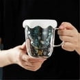 thumbnail image 4 of Tazas navideñas de cristal con tapa, tazas de vidrio borosilicato de doble pared con asa for chocolate caliente y café, 300 ml, 4 of 8
