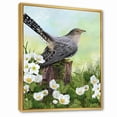 thumbnail image 3 of Designart 'Cuckoo Bird On An Old Stump and White Flowers' Traditional Framed Canvas Wall Art Print, 3 of 5