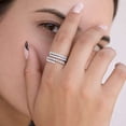 thumbnail image 2 of vylahjewellery Brilliant Tapered Baguette Engagement Anniversary Ring Stacking Moissanite Diamond Proposal Ring for Women Vermeil White Gold Wedding Ring, 2 of 6