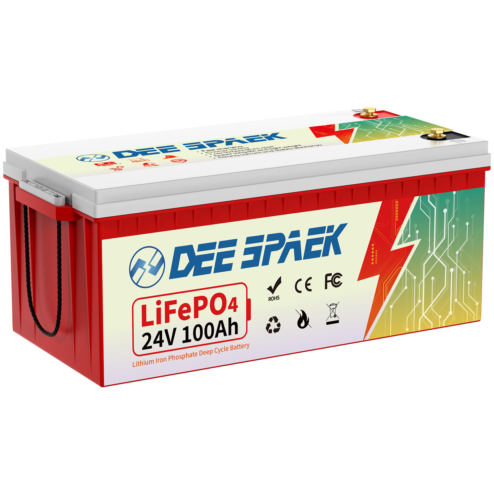 24V 100Ah LiFePO4 Battery Bluetooth,Deep Cycle Lithium Batteries for RV,Solar,Trolling Motor,Boat,Marine,Camper,DEESPAEK 100A BMS