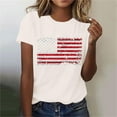 thumbnail image 6 of PXLKNZH American Flag Top Women Plus Size Short Sleeve 4th of July Patriotic Graphic Tees 2025 Summer Independence Day V Neck Shirts,Beige,L, 6 of 8