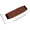 thumbnail image 3 of Gants Sans Doigts à Rayures Noires et Orange pour Femmes, 3 of 6