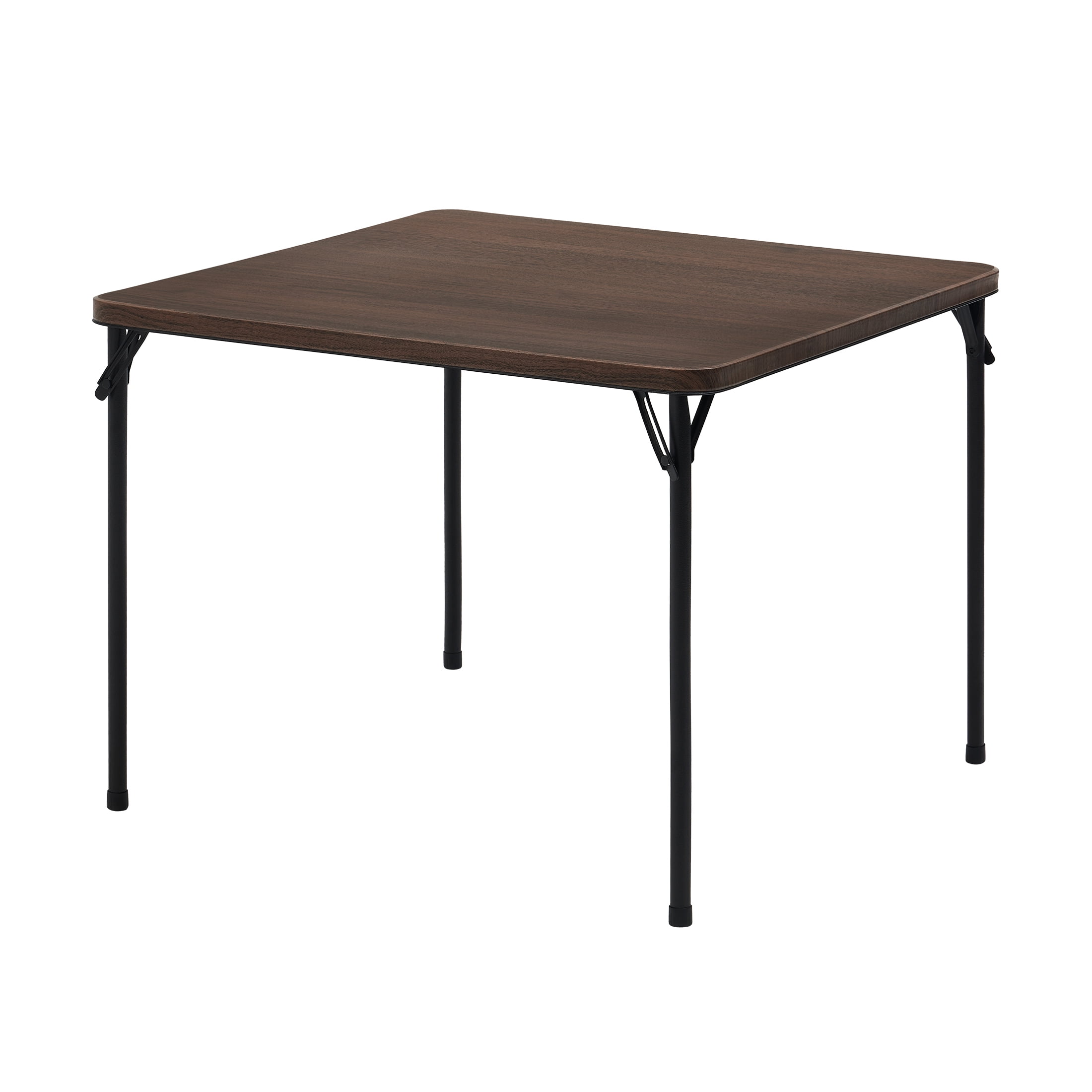 (3 pack) Mainstays Folding Card Table, 34 in x 34 in, Deep Walnut