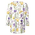 thumbnail image 5 of JTZGDY Floral Shirts for Women Plus Size 3/4 Lenght Sleeve Crewneck Graphic T-Shirts Trendy Oversized Basic Summer Tunic Blouse for Leggings Yellow#05 XXXXXL, 5 of 6