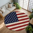 thumbnail image 2 of American Flag Washable Area Rug&nbsp;5 ft Vintage Red White Stripes Blue Stars Wood Grain Soft Round&nbsp;Rugs for Living Room, Non Slip Carpet for Bedroom&nbsp;Entryway Dining Room, 2 of 9