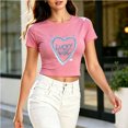 thumbnail image 2 of Women's Summer Cropped T Shirts Funny Graphic Print tees Short Sleeve Casual Crop Tops, 2 of 7