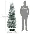 thumbnail image 3 of HOMCOM Pencil Artificial Christmas Tree with Snow-Flocked Branches, 3 of 10
