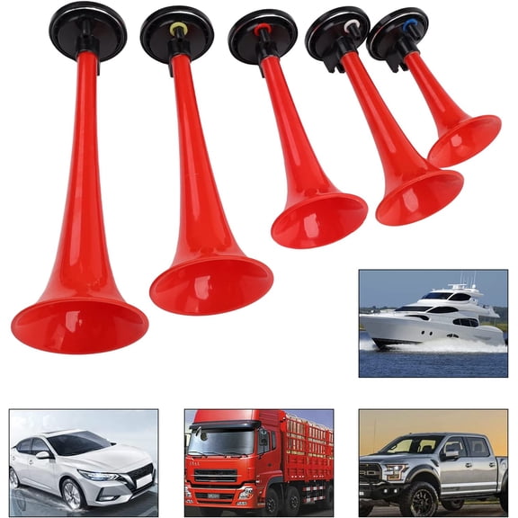 Musical Air Horns Kit Plays Dixieland Melody with 5 Trumpets and Compressor for Cars Trucks