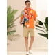 thumbnail image 3 of Lars Amadeus Camisa hawaiana para hombre, manga corta, patchwork de verano, camisas de hojas florales tropicales naranja verde M Unique Bargains Camisas, 3 of 6