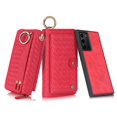 thumbnail image 1 of Samsung Galaxy Note20 Wallet Detachable Case, Dteck [Woven Pattern] Zipper Purse Phone Case Multi-functional Folio Flip Leather Removable Magnetic Back Cover For Samsung Galaxy Note20 5G, Red, 1 of 12