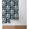 thumbnail image 5 of NextWall Navy & Blush Magnolia Trail Peel and Stick Wallpaper, 5 of 9