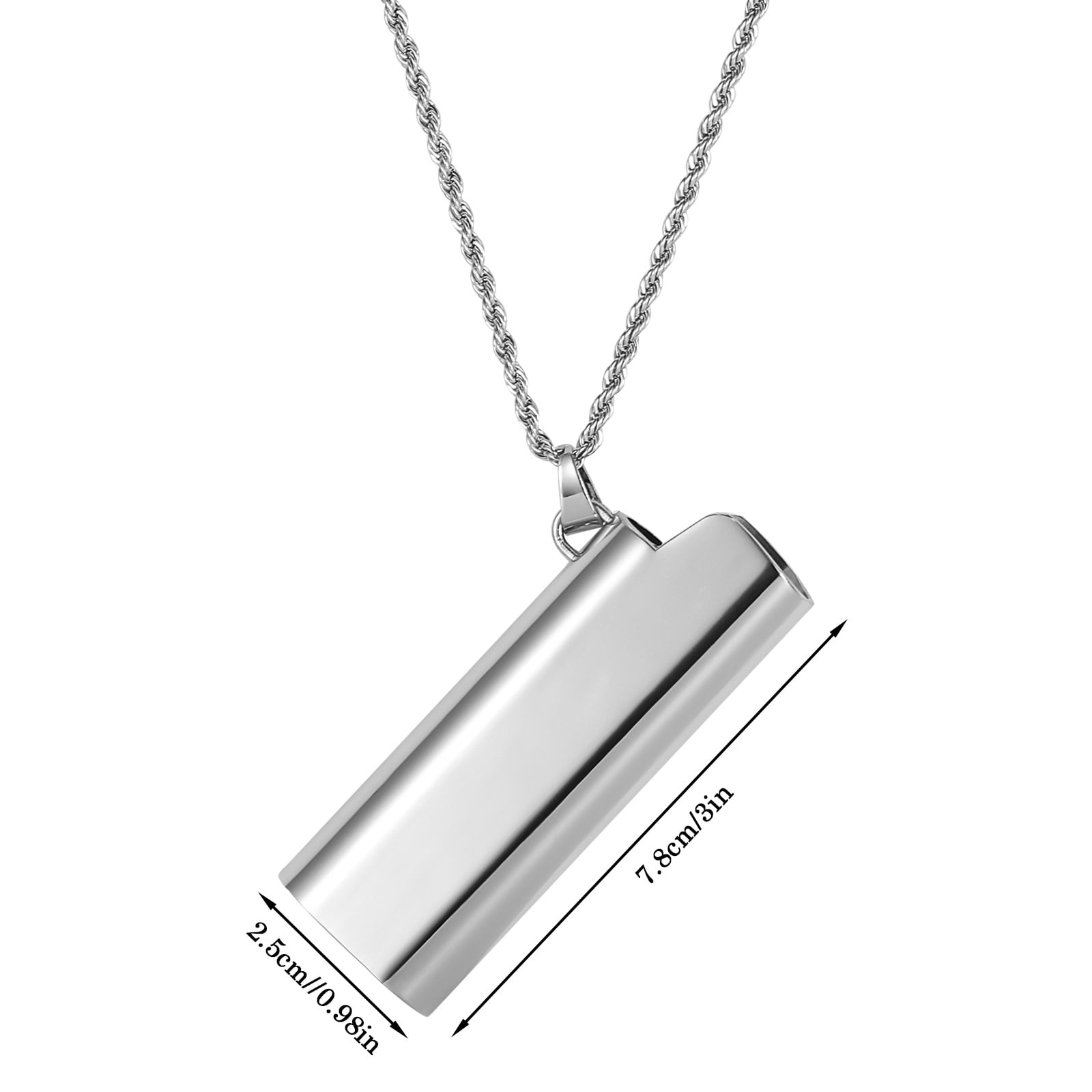 Silver Gold Alloy Lighter Case Hiphop Necklace Lighter Shell