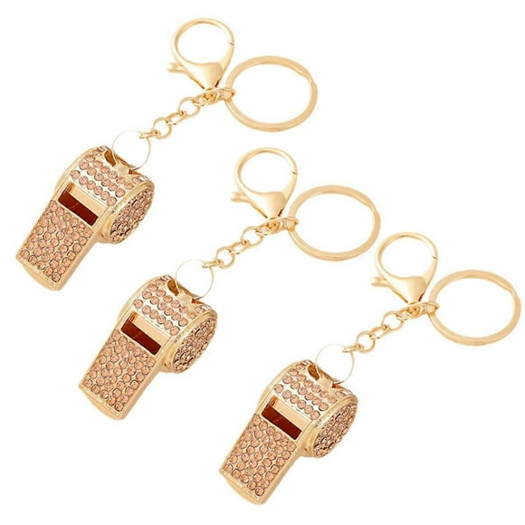skin Color Exquisite diamond-encrusted referee whistle key chain