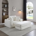 thumbnail image 3 of 52.4" Boneless Chaise Lounge Chair Indoor-Oversized Cloud-Like Cozy Comfy Modular 3-In-1 Sofa Bed for Reading, Living Room& Bedroom Corduroy Couch Sleeper (Beige), 3 of 11