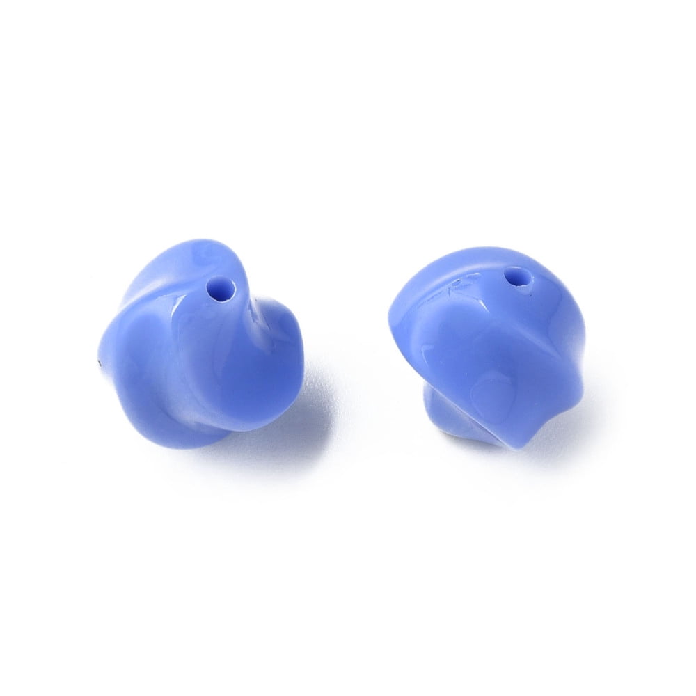 Opaque Acrylic Beads Twist Cornflower Blue 14.5x14x14mm Hole: 1.6mm about 390pcs/500g