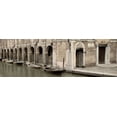thumbnail image 2 of Blaustein, Alan 14x7 Black Ornate Wood Framed with Double Matting Museum Art Print Titled - Canal Boats with Passageway, 2 of 4