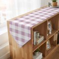 thumbnail image 4 of Pink Plaid Table Runner Linen Burlap Table Runner 90 Inches Long Spring Summer Farmhouse Buffalo Checkered Dresser Scarves for Kitchen Island Coffee Dining Party Wedding Banquet Holiday Decor 13"x90", 4 of 8