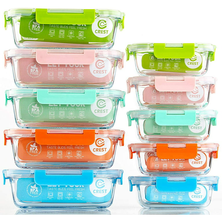 10 Pack Meal Prep Containers Glass Food Storage Containers with Lids  Kitchen Storage Meal Prep Bowls Food Prep Containers with Lid Lunch Box  Salad